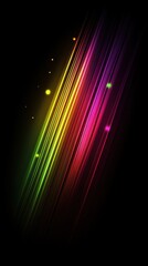 Wall Mural - Vibrant Abstract Light Stripes with Colorful Bokeh Effects in a Dark Background for Creative Design and Artistic Inspiration