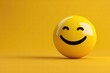 © MinimalZine - Bright Yellow Smiley Face on Vibrant Yellow Background