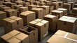 © EFA - A collection of cardboard boxes arranged in a warehouse setting.