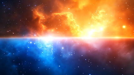 Wall Mural - Colorful cosmic explosion in deep space