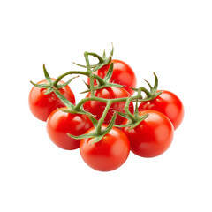 Wall Mural - Fresh cherry tomatoes on the vine captured against a clean transparent background for culinary inspiration, Fresh cherry tomatoes isolated on transparent background