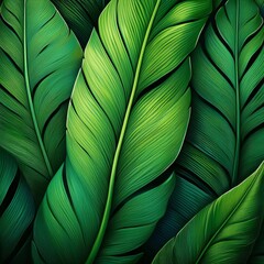 Wall Mural - Tropical leaves texture,Abstract nature leaf green texture background. Generated image