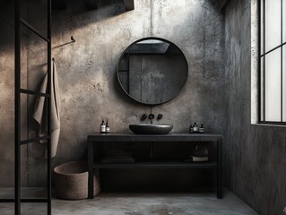 Wall Mural - A bathroom with a sink and a mirror