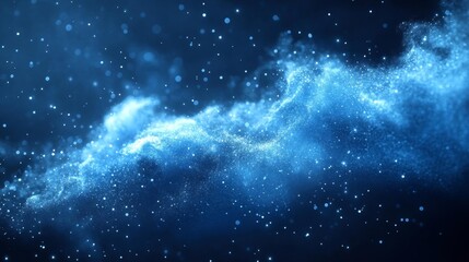 Wall Mural - Blue Sparkling Dust Background. Generative AI