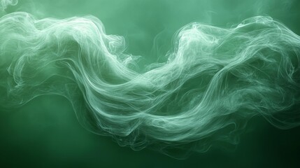 Wall Mural - Abstract green swirl on solid background. Generative AI