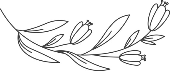 Wall Mural - flowers branch outline