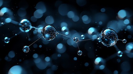 Wall Mural - Molecular structure, science background, abstract, dark, glowing.