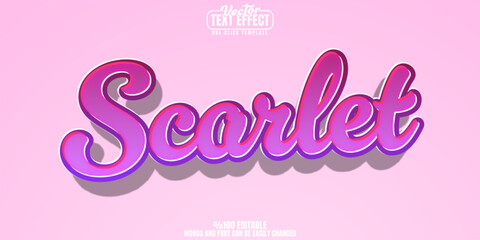 Wall Mural - pink editable text effect, customizable girl and cute 3d font style
