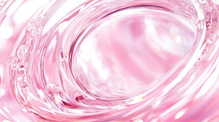 Canvas Print - Abstract pink liquid swirl, glossy texture.