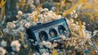 © Thirakun - Retro music cassette draped with soft flowers in a dreamy nature-inspired scene