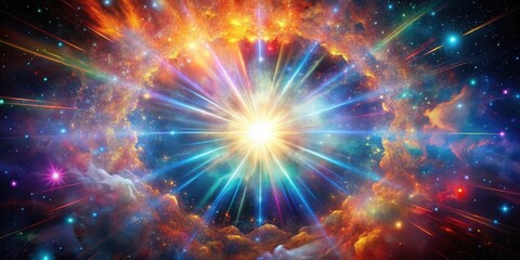 Wall Mural - a celestial tapestry of vivid hues, intertwined with cosmic radiance and interstellar dust
