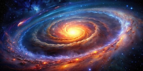 Wall Mural - a cosmic dance of colors and light a whirlwind of celestial dust and stars, illuminating the vastnes