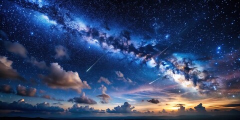 Wall Mural - a celestial tapestry woven with stardust, illuminated by the milky way's shimmering embrace, where s