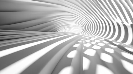 Wall Mural - a tranquil setting featuring smooth white undulating forms creating soft waves and delicate shadows,