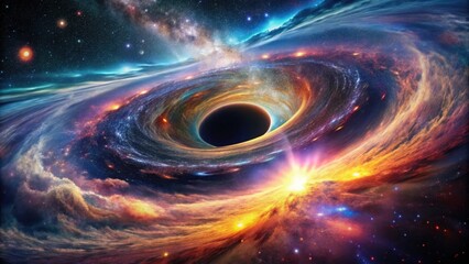 Wall Mural - a swirling vortex of celestial dust and gas illuminated by distant stars, creating a cosmic ballet a