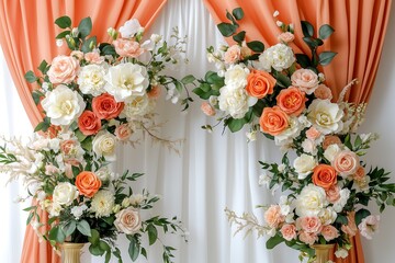 Elegant floral arrangements for weddings indoor venue photography romantic soft hues