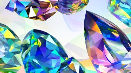Wall Mural - crystals digital gemstones painting abstract illustration gemstone crystal stone gem jewellery diamond earth cube glasses planet light design bottle blue object colours abstract sky sun texture