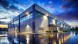 © Danicha - Luxurious Industrial Warehouse Complex at Night - Ray Traced Architectural Photography
