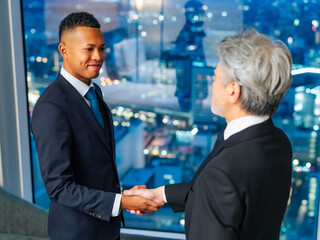 Poster - handshake, shaking hands, cooperation, global, international, businessperson, people, office, support, businessman, business, transaction, deal, teamwork, greeting, unity, gratitude, welcome, congratu