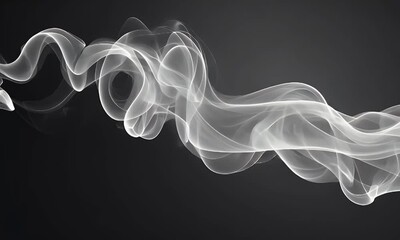 Wall Mural - Abstract image of flowing white smoke or light against a dark background, evoking movement and fluidity.