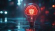 © MdNazim - The Spark of Creativity: A Digital Artwork of a Light Bulb with a Futuristic Brain
