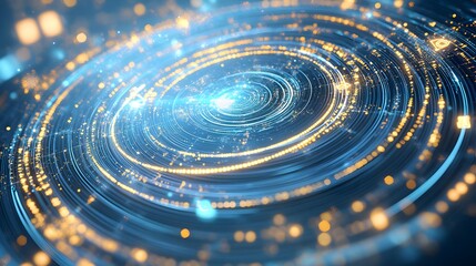 abstract swirling light, blue & gold tech - abstract backgrounds