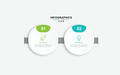 Fototapete - Infographic 2 options design elements for your business data. Vector Illustration.