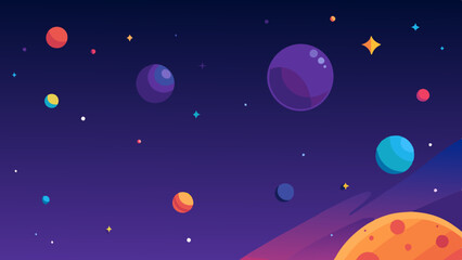Wall Mural - artistic starry night pattern with planets and celestial details in harmony.