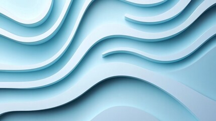 Canvas Print - Abstract light blue wavy background.