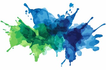 Wall Mural - abstract watercolor splash in blue and green tones for background