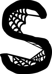 cobweb spider letter alphabet vector element s