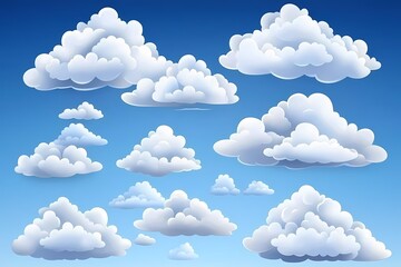 Wall Mural - soft white clouds against a bright blue sky for background use