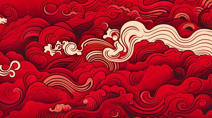 Wall Mural - chinese traditional background design with abstract pattern in red background chinese red textured p