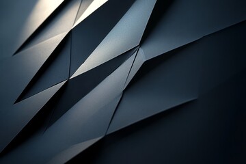 Fototapete - Abstract dark gray geometric shapes background.