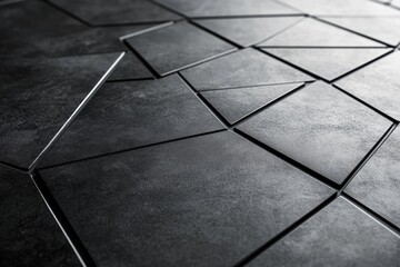 Leinwandbilder - Abstract dark geometric tile pattern.