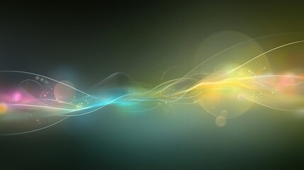 Wall Mural - abstract colorful waves flowing through space
