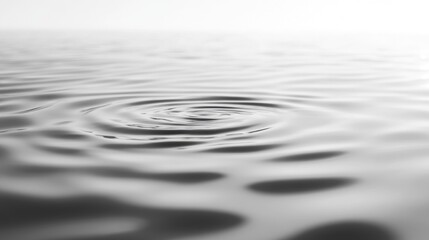 Wall Mural - Water droplet ripples, grayscale texture.