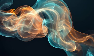 Wall Mural - Abstract swirling smoke in vibrant colors, creating a dynamic and fluid visual effect.