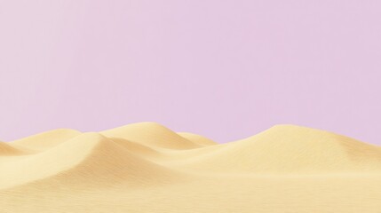 Wall Mural - Pastel desert landscape with sand dunes against a lavender background.