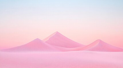 Wall Mural - Pastel pink desert landscape with soft peaks. (1)