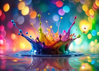 Wall Mural - Vibrant Paint Splash Bokeh Effect - Colorful Abstract Background