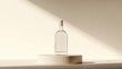 © kachanovski - a bottle of vodka on a white pedestal