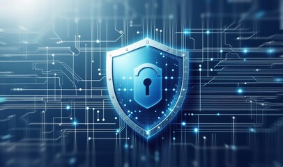 Wall Mural - cyber security network. cybersecurity, password protect personal information from online. cyber secu