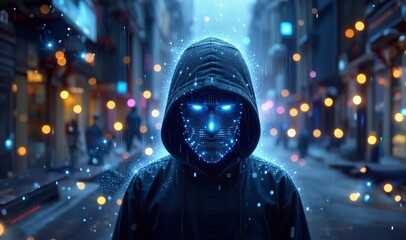 Wall Mural - hacker internet. digital technology. cybersecurity, password protect personal information from onlin