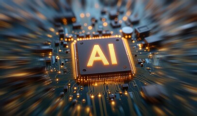 Wall Mural - ai technology and machine learning background.