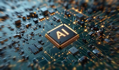 ai technology chip. ai machine future learning background. artificial intelligence. chip ai. futuris