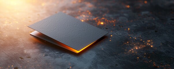 Wall Mural - elegant business card mockup on brushed metal background for professional branding
