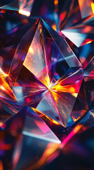 Wall Mural - Vibrant Crystal Geometry  Abstract  D Render