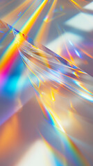 Wall Mural - Iridescent Holographic Rainbow Light Leaks Texture Background