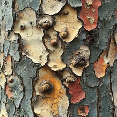 Wall Mural - Here's a 10-word description of the image: Textured tree bark,